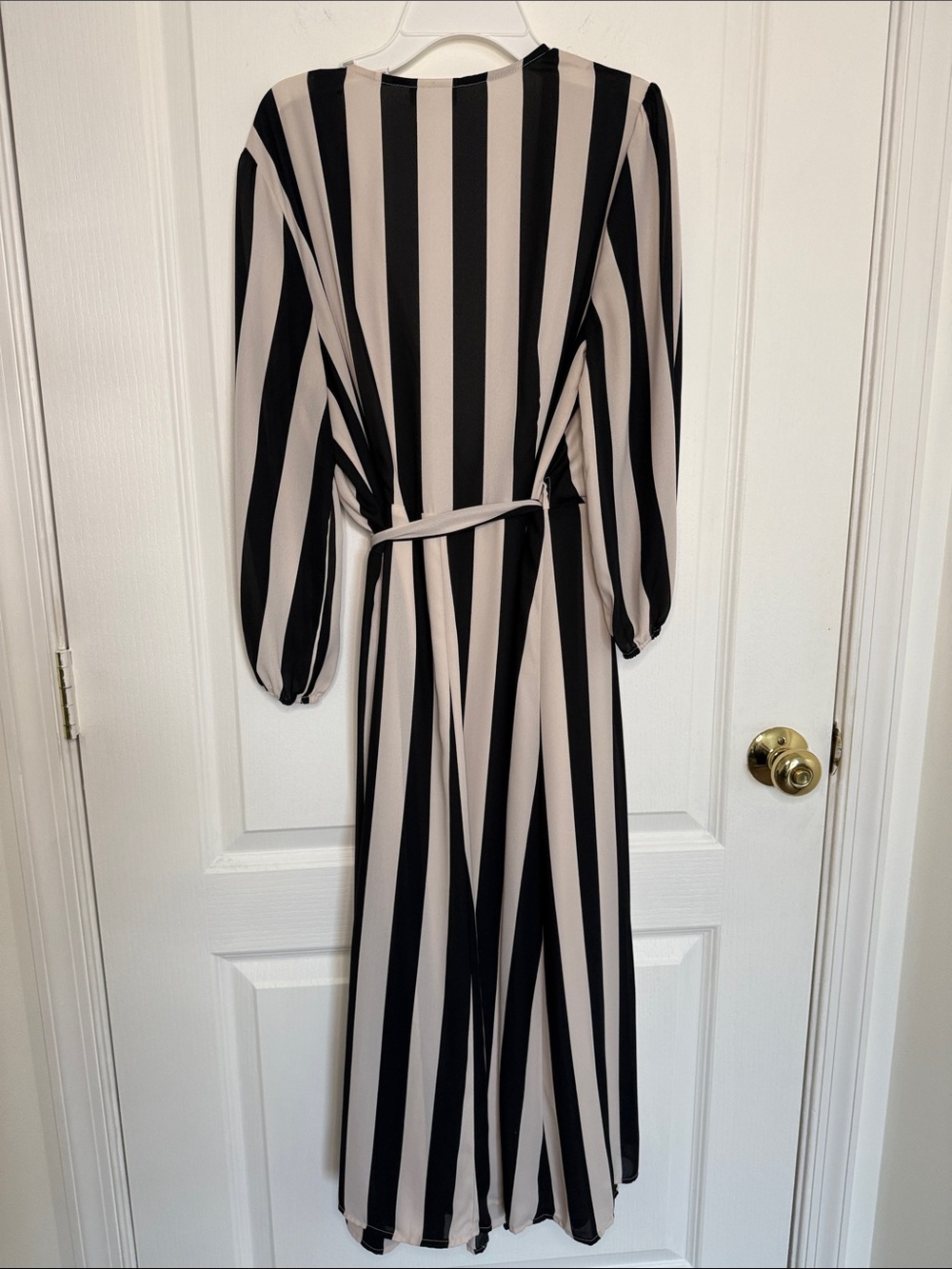 Eva Mendes Striped Midi Length Wrap Dress - Picture 6 of 6